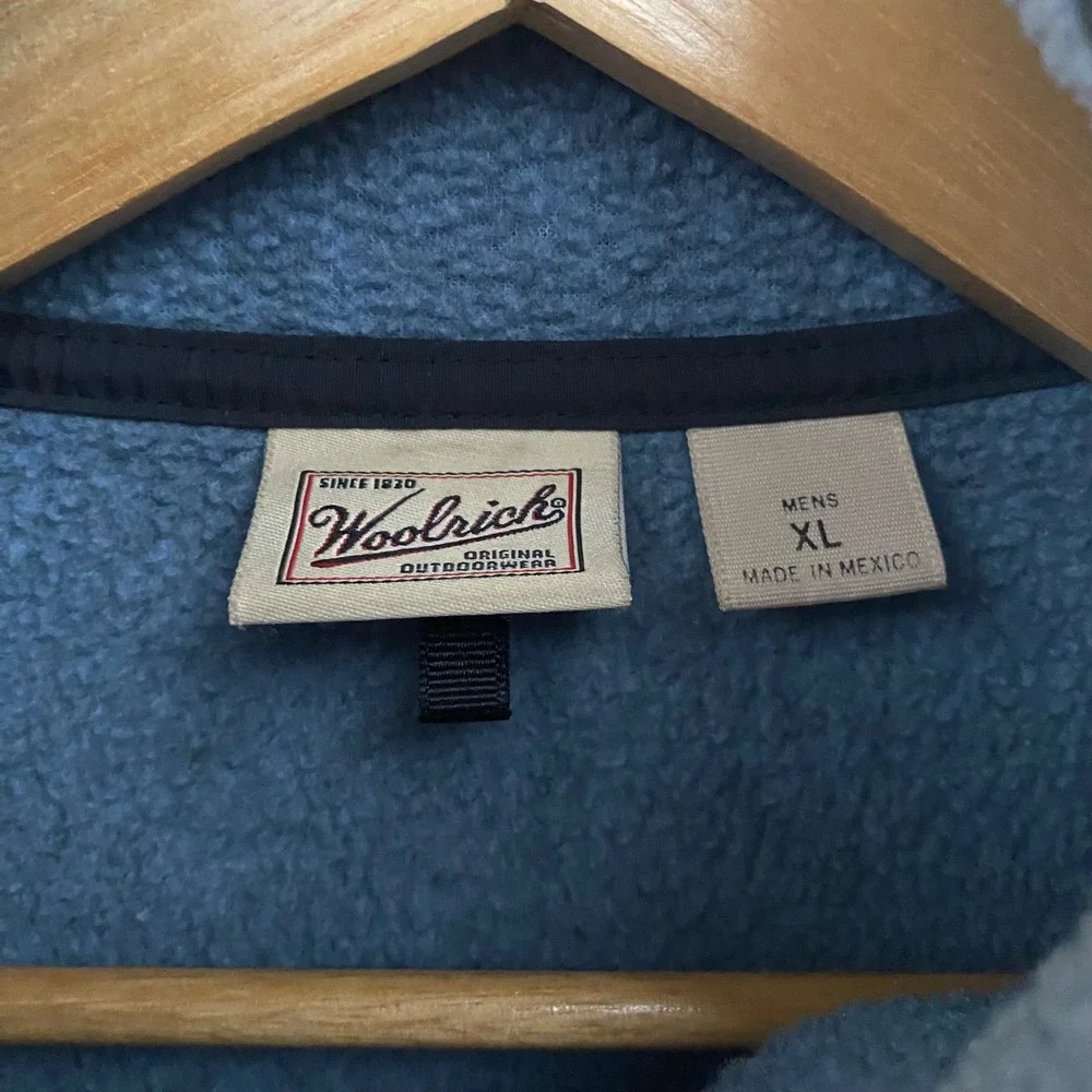 Woolrich Polartec Fleece Pullover Mens XL Blue Snap Neck Sweater - Picture 4 of 7